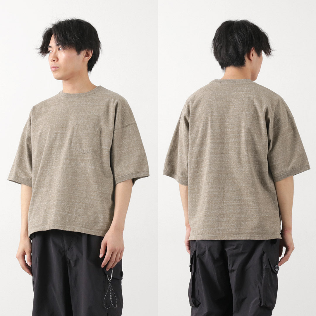 REMI RELIEF(レミレリーフ) 別注 メランジ天竺 半袖 ポケットTシャツ