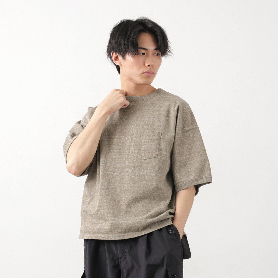 REMI RELIEF(レミレリーフ) 別注 メランジ天竺 半袖 ポケットTシャツ