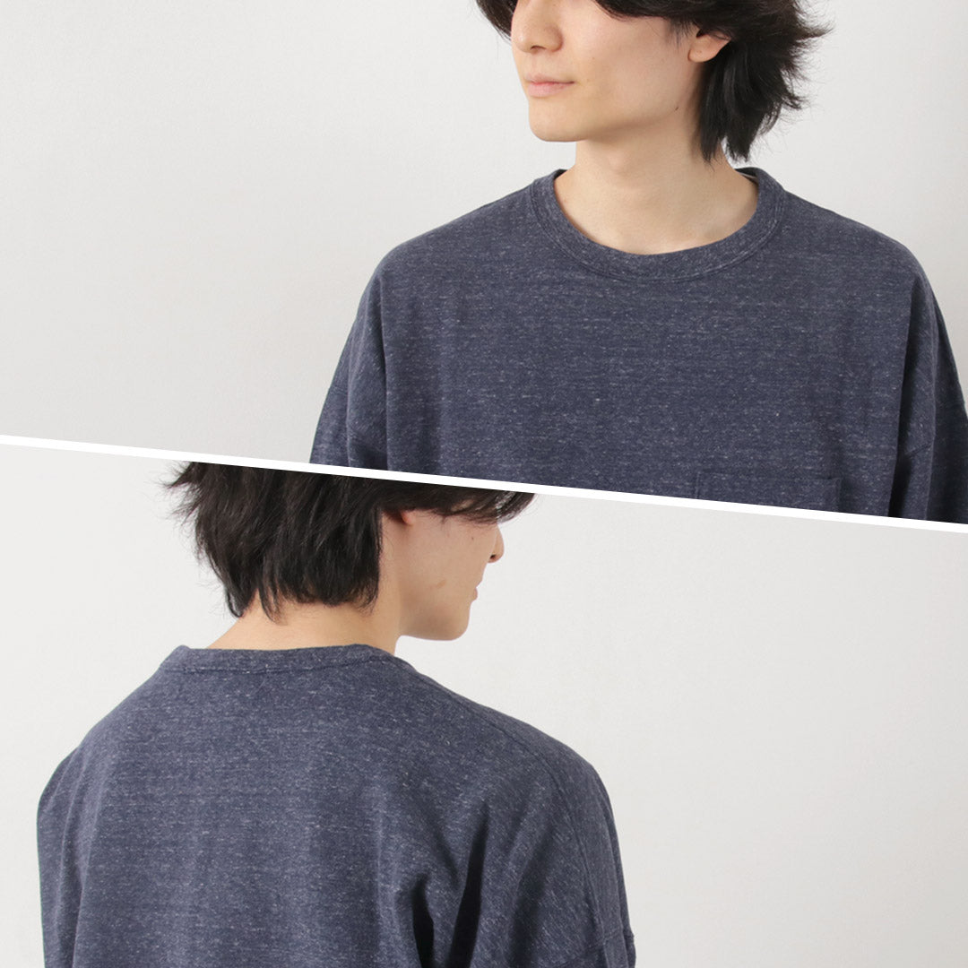 REMI RELIEF(レミレリーフ)別注 メランジ天竺 ロングスリーブ ポケットTシャツ