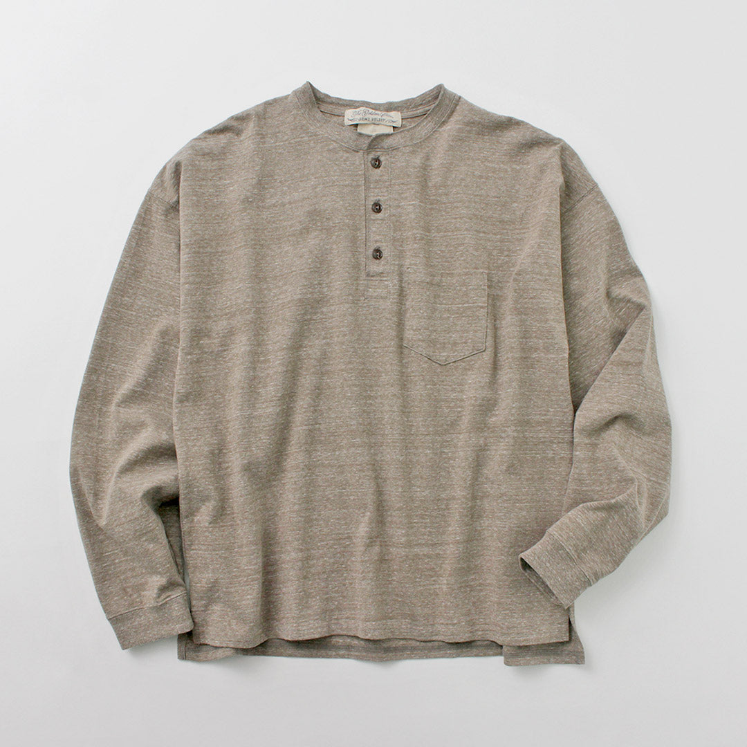 REMI RELIEF(レミレリーフ) 別注 メランジ天竺 ロングスリーブ ヘンリーネック ポケットTシャツ