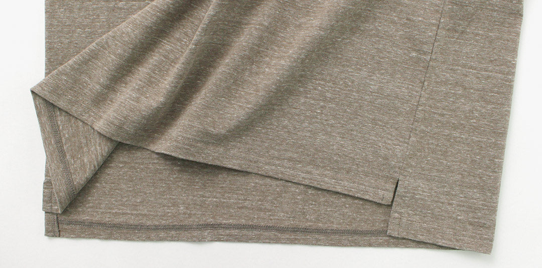 REMI RELIEF(レミレリーフ) 別注 メランジ天竺 ロングスリーブ ヘンリーネック ポケットTシャツ
