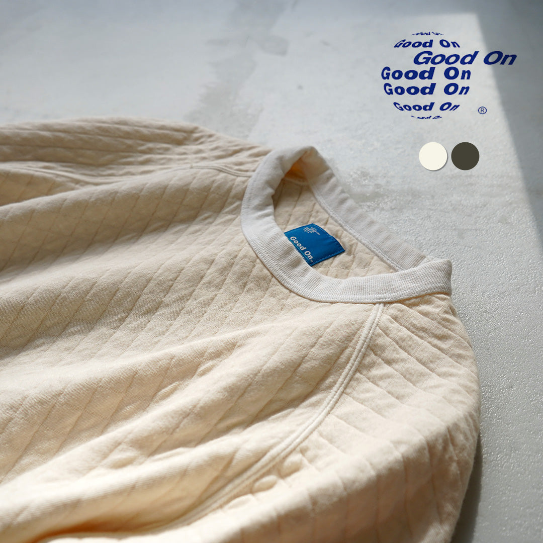 GOOD ON(グッドオン) キルト ロングスリーブ ラグラン クルーネックシャツ 光電子