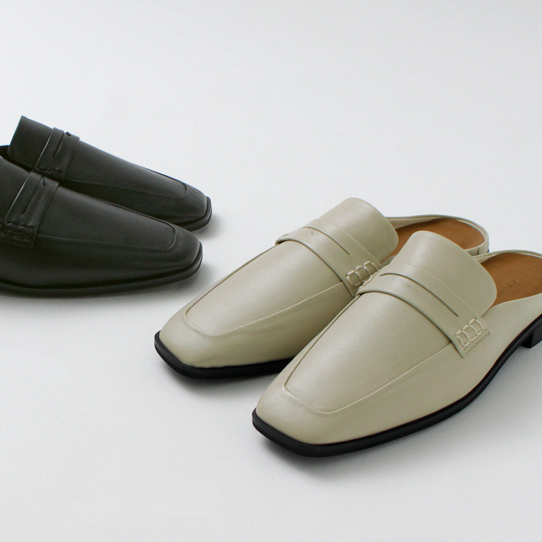 【30%OFF】ATELIER BRUGGE(アトリエブルージュ) ソフトローファー ミュール シープレザー