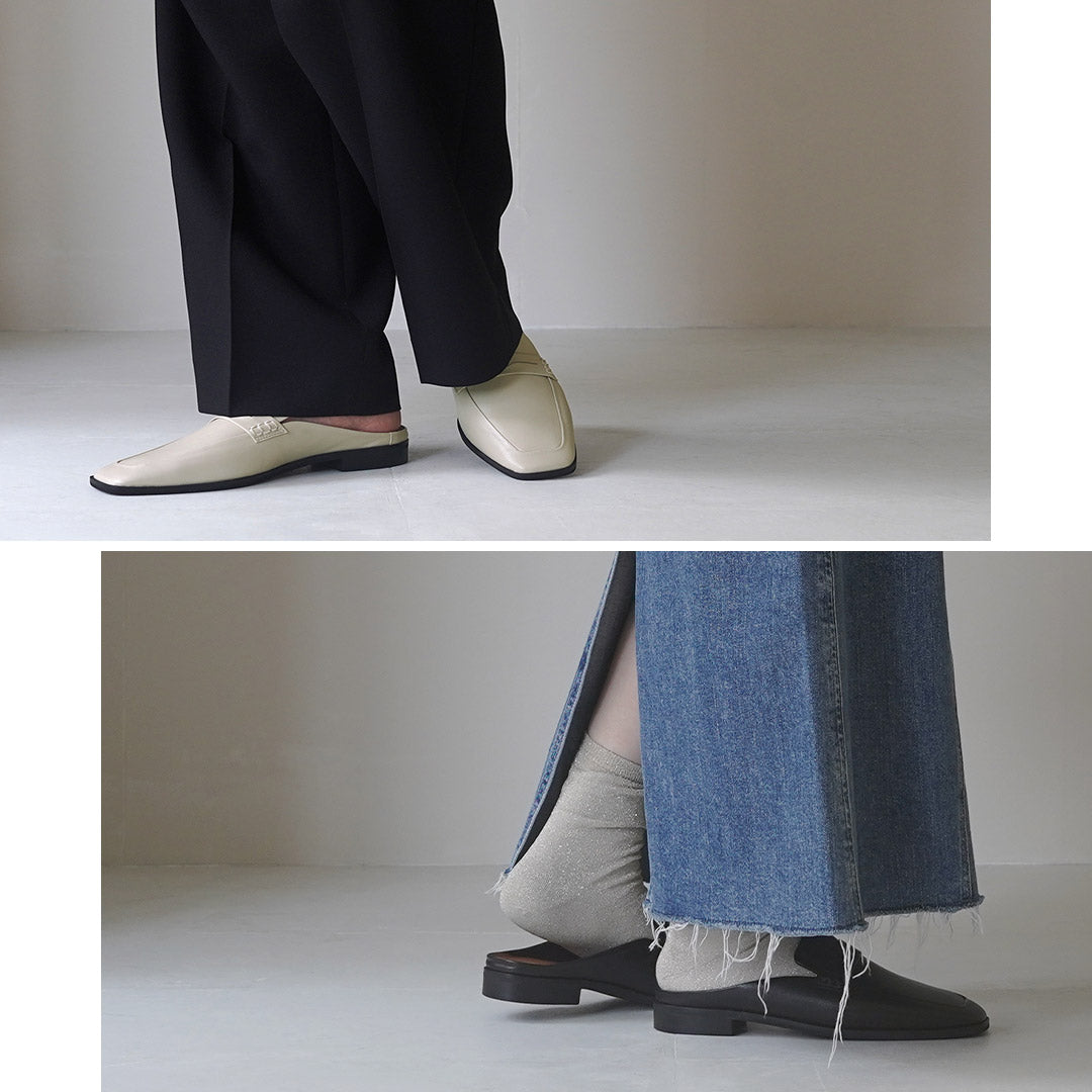 【30%OFF】ATELIER BRUGGE(アトリエブルージュ) ソフトローファー ミュール シープレザー