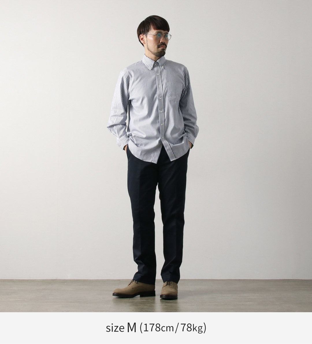 D.C.WHITE(ディーシーホワイト) アイビー ストライプ ボタンダウンシャツ