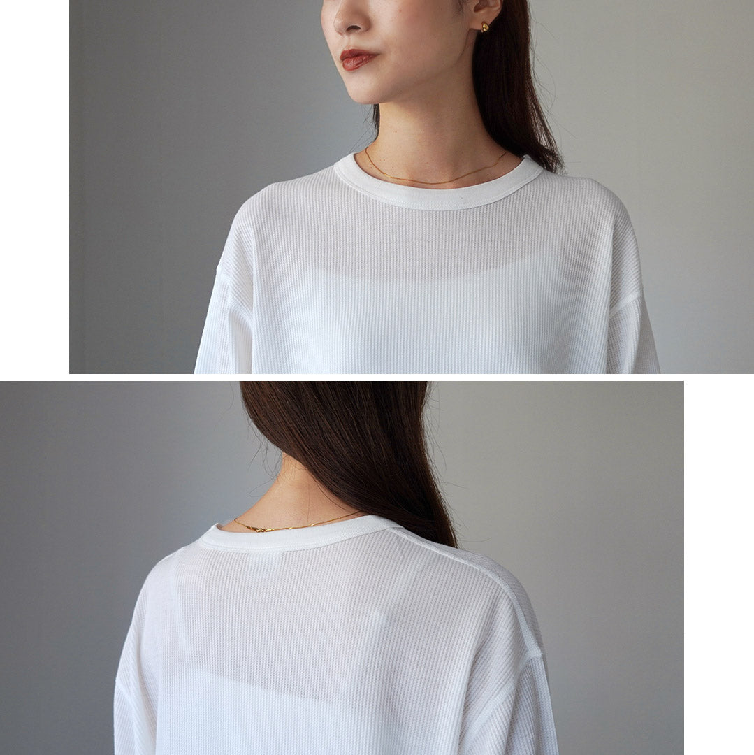 HEALTHKNIT(ヘルスニット) ベーシックワッフル ラウンドヘム クルーネック W