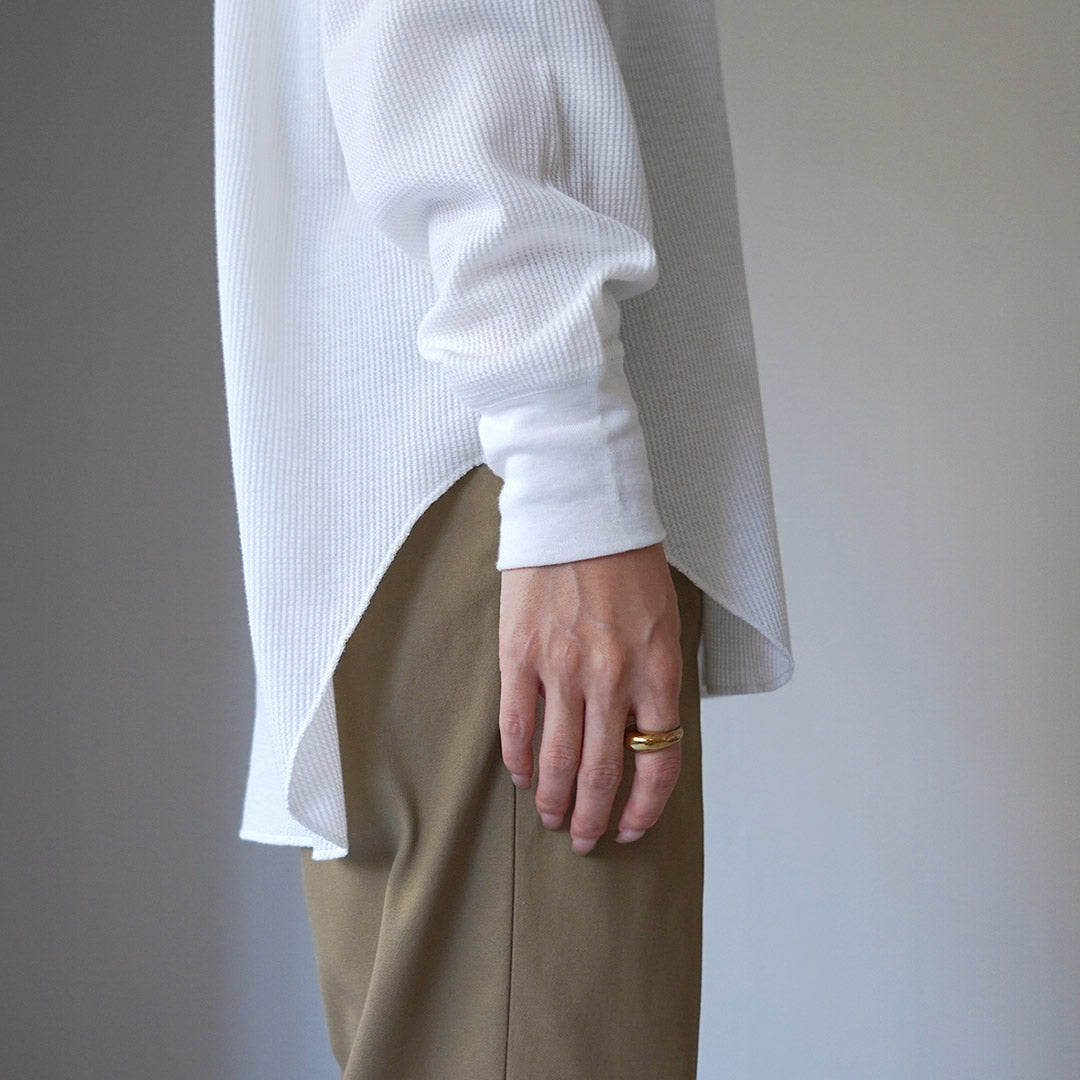 HEALTHKNIT(ヘルスニット) ベーシックワッフル ラウンドヘム クルーネック W