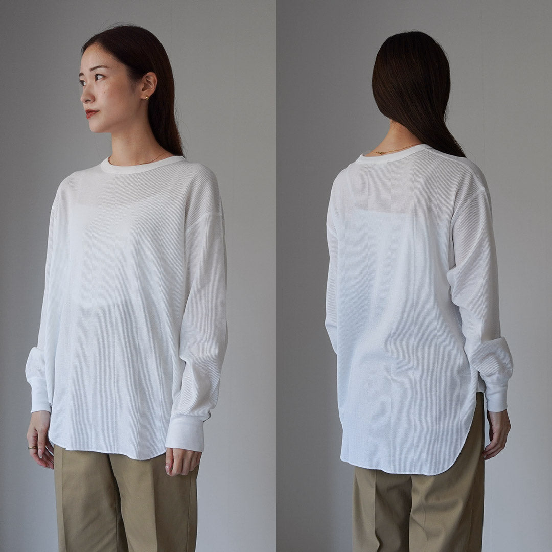 HEALTHKNIT(ヘルスニット) ベーシックワッフル ラウンドヘム クルーネック W
