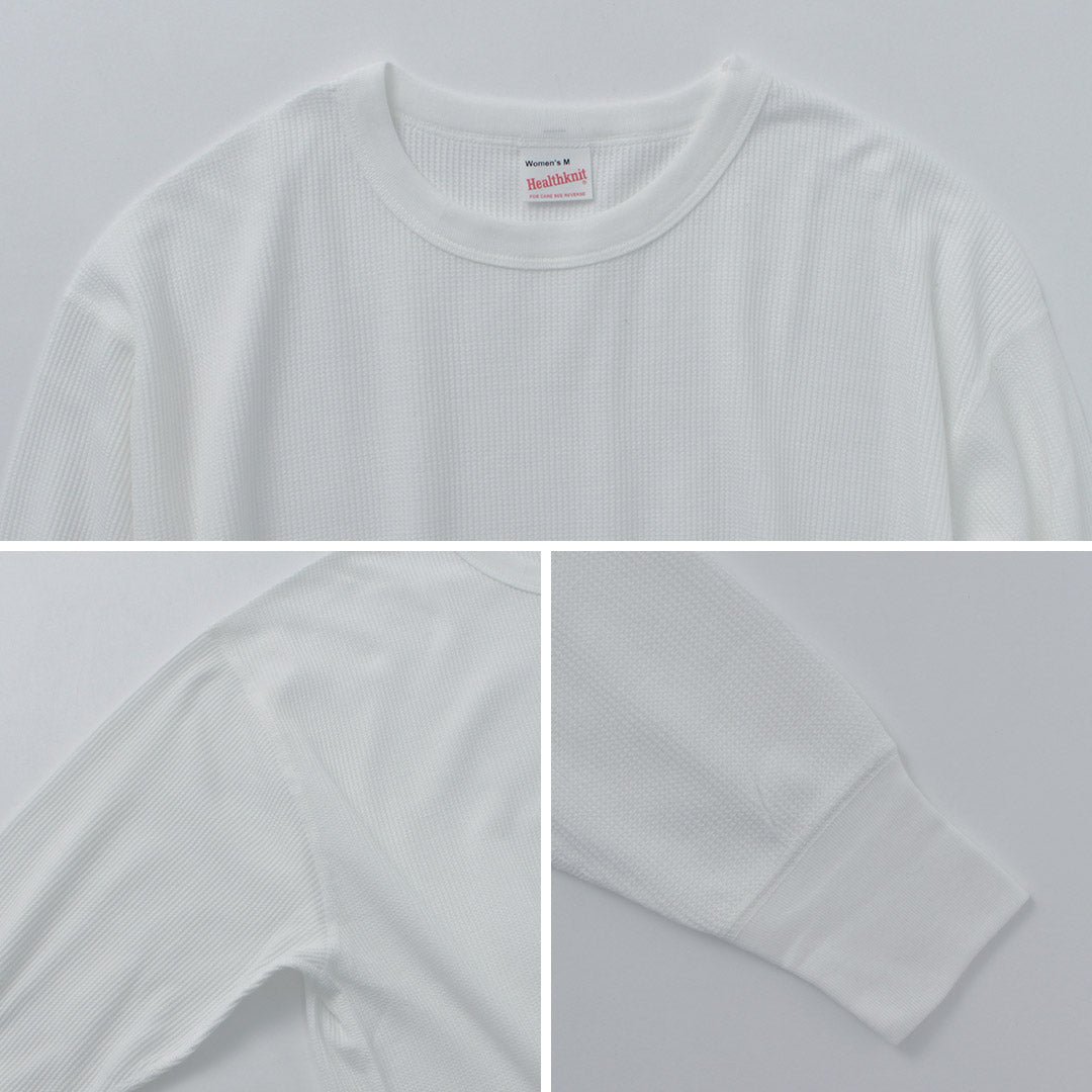 HEALTHKNIT(ヘルスニット) ベーシックワッフル ラウンドヘム クルーネック W