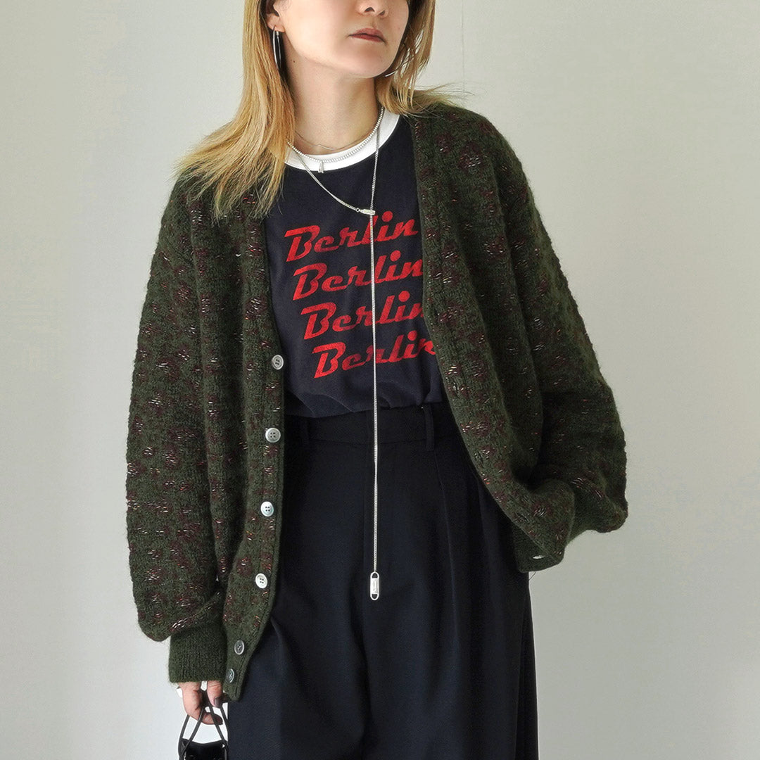 COOHEM(コーヘン) モヘア レオパード ジャガードカーディガン