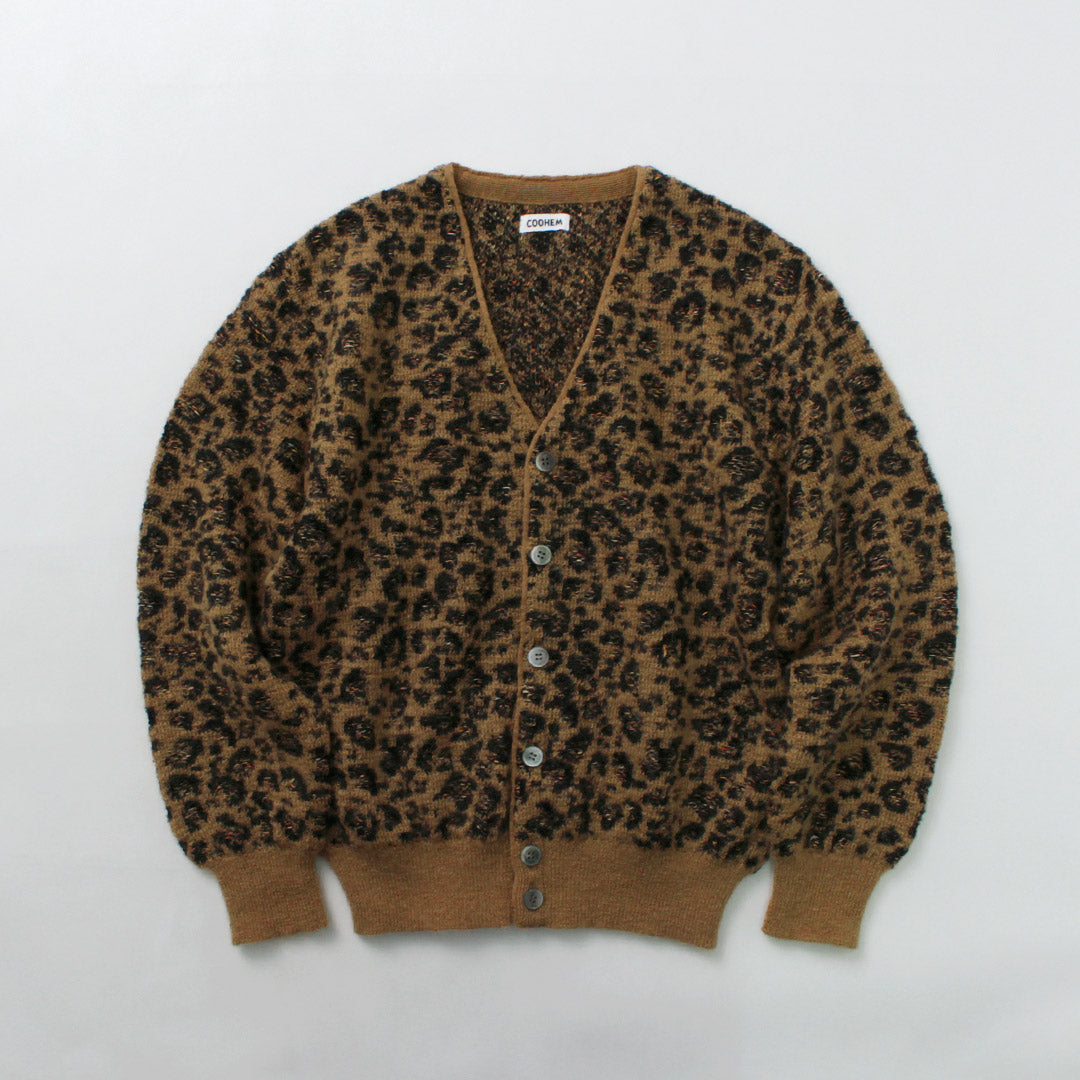 COOHEM(コーヘン) モヘア レオパード ジャガードカーディガン