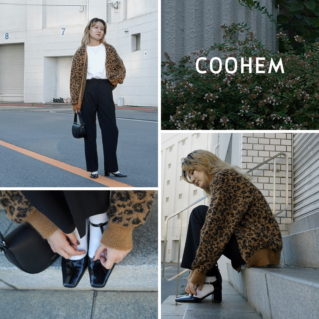 COOHEM(コーヘン) モヘア レオパード ジャガードカーディガン