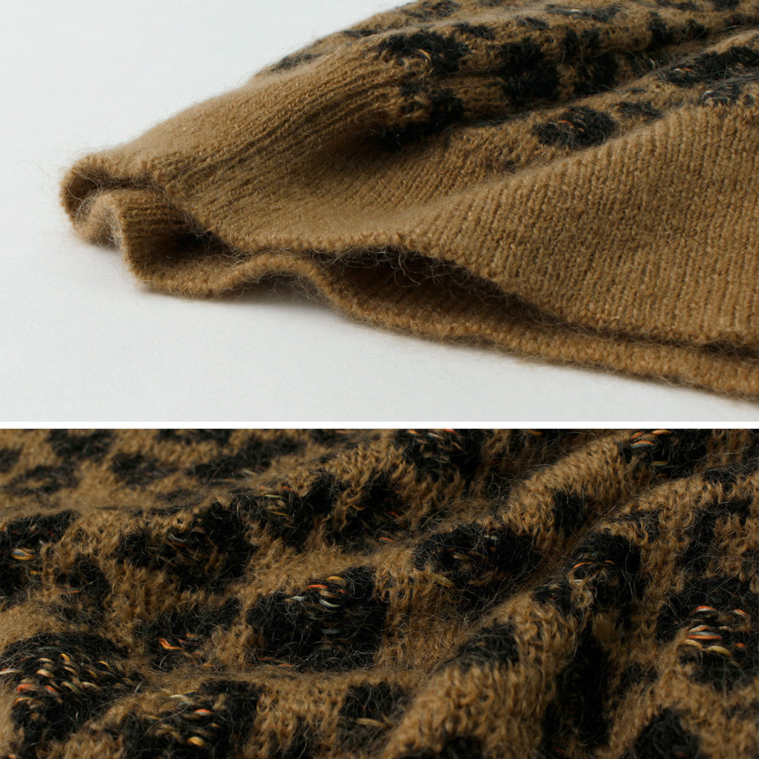 COOHEM(コーヘン) モヘア レオパード ジャガードカーディガン