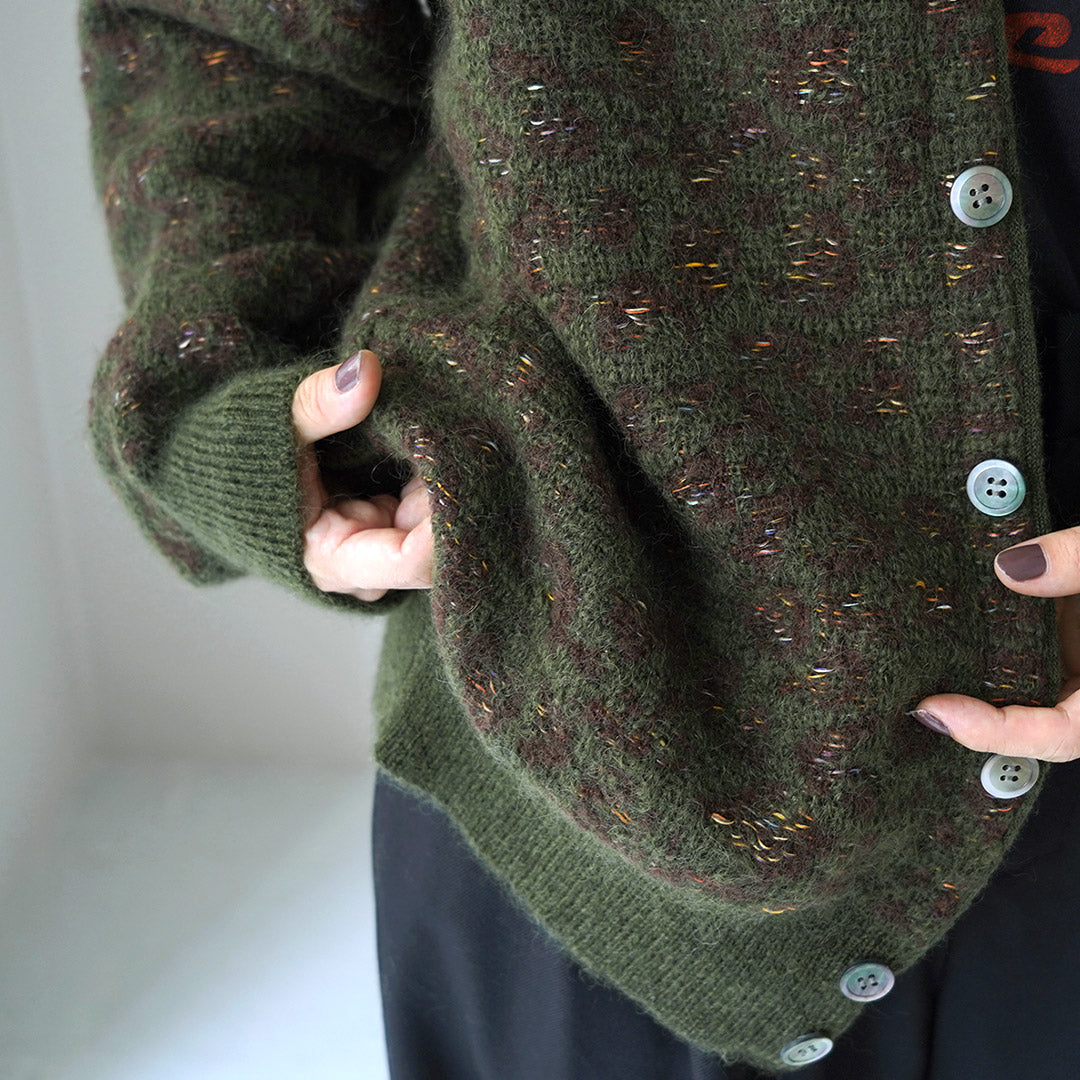 COOHEM(コーヘン) モヘア レオパード ジャガードカーディガン