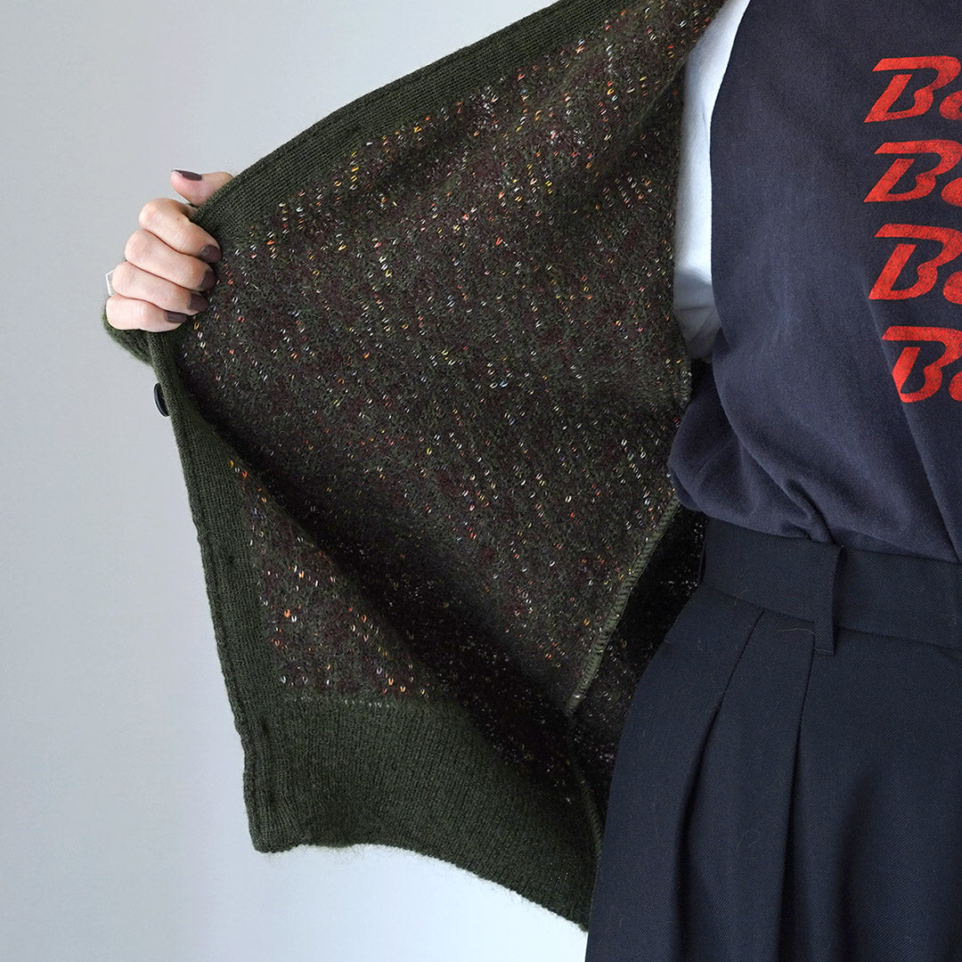 COOHEM(コーヘン) モヘア レオパード ジャガードカーディガン