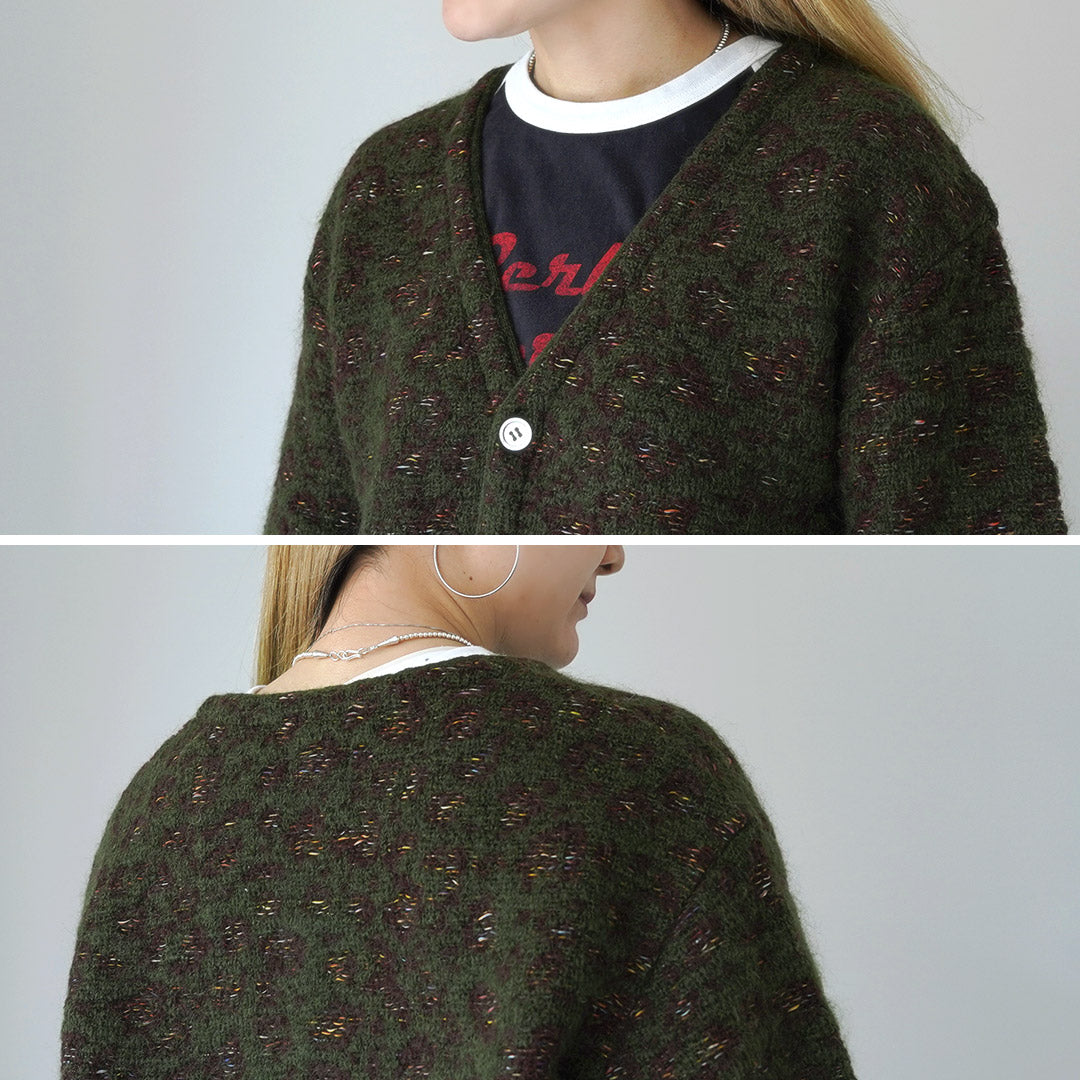 COOHEM(コーヘン) モヘア レオパード ジャガードカーディガン