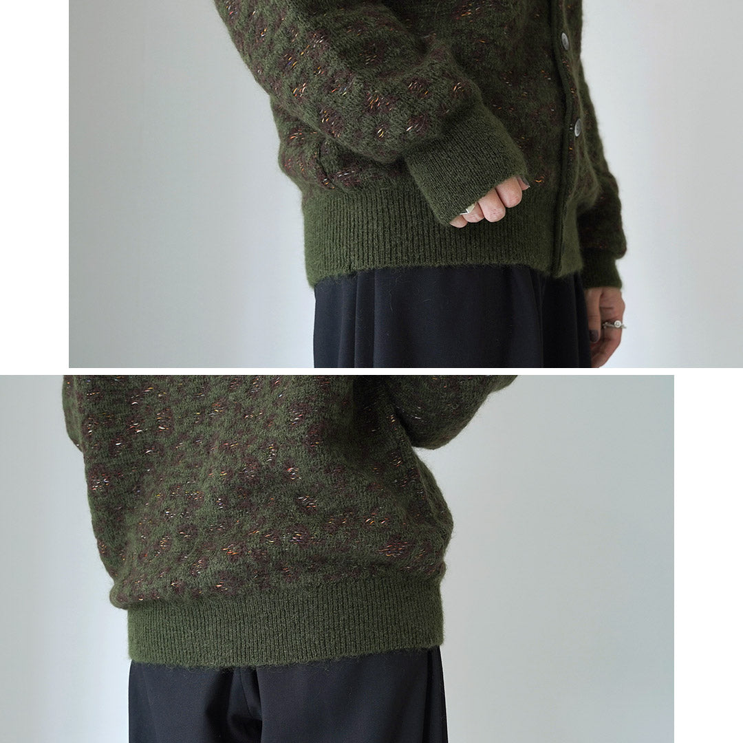 COOHEM(コーヘン) モヘア レオパード ジャガードカーディガン