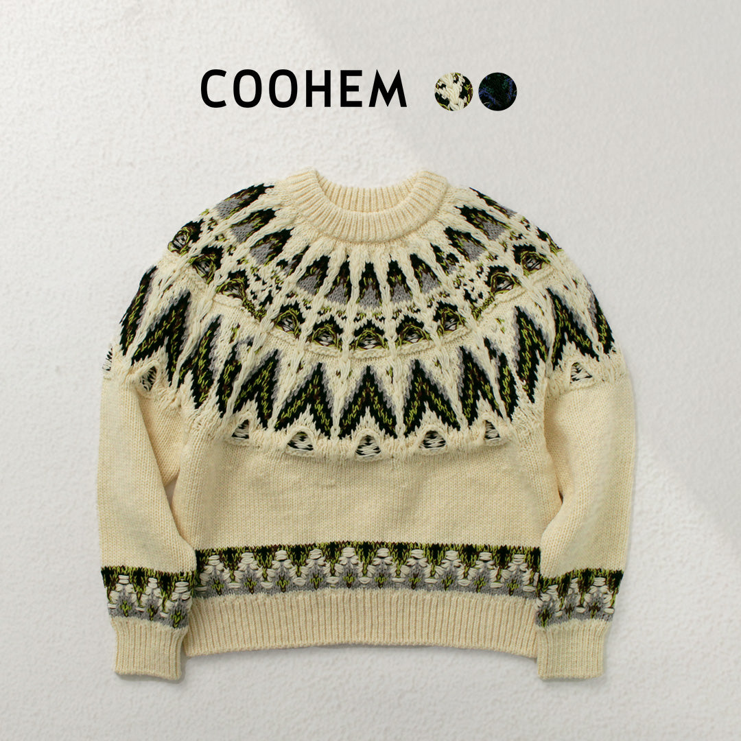 【30%OFF】COOHEM(コーヘン) 交編 ノルディック ニットプルオーバー