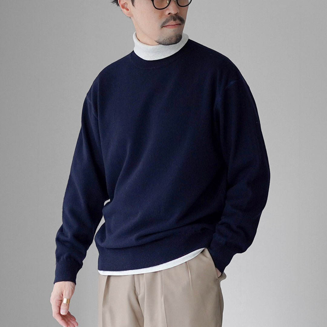 YONETOMI NEW BASIC(ヨネトミニューベーシック) リジッド カシミア ニット プルオーバー ガーメントダイ