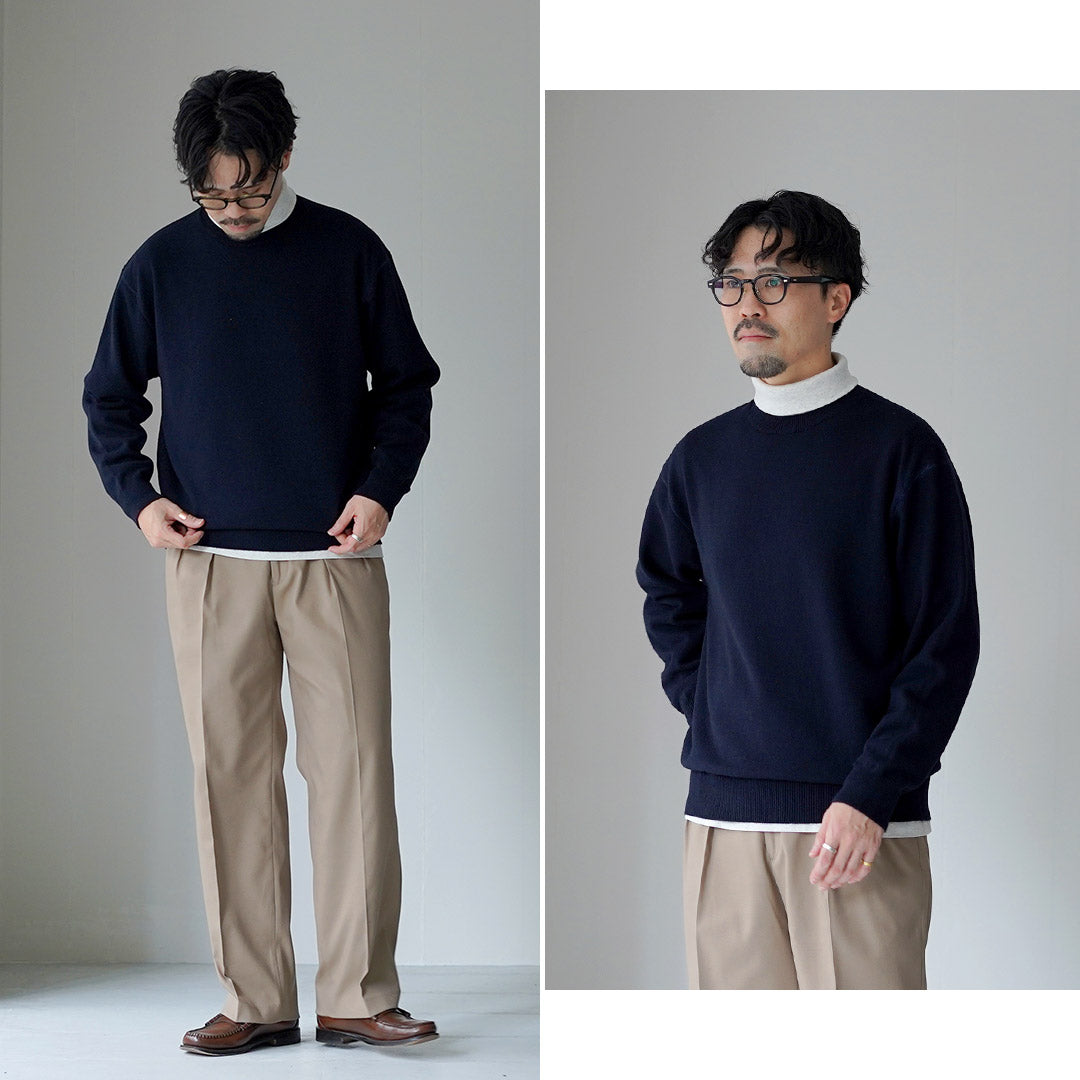 YONETOMI NEW BASIC(ヨネトミニューベーシック) リジッド カシミア ニット プルオーバー ガーメントダイ