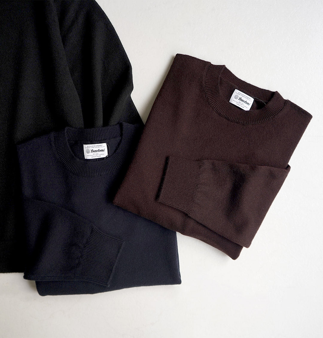 YONETOMI NEW BASIC(ヨネトミニューベーシック) リジッド カシミア ニット プルオーバー ガーメントダイ