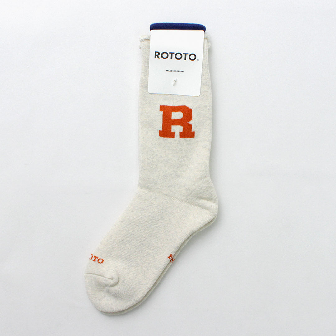 ROTOTO(ロトト)ラフィー スウェット ソックス Rロゴ