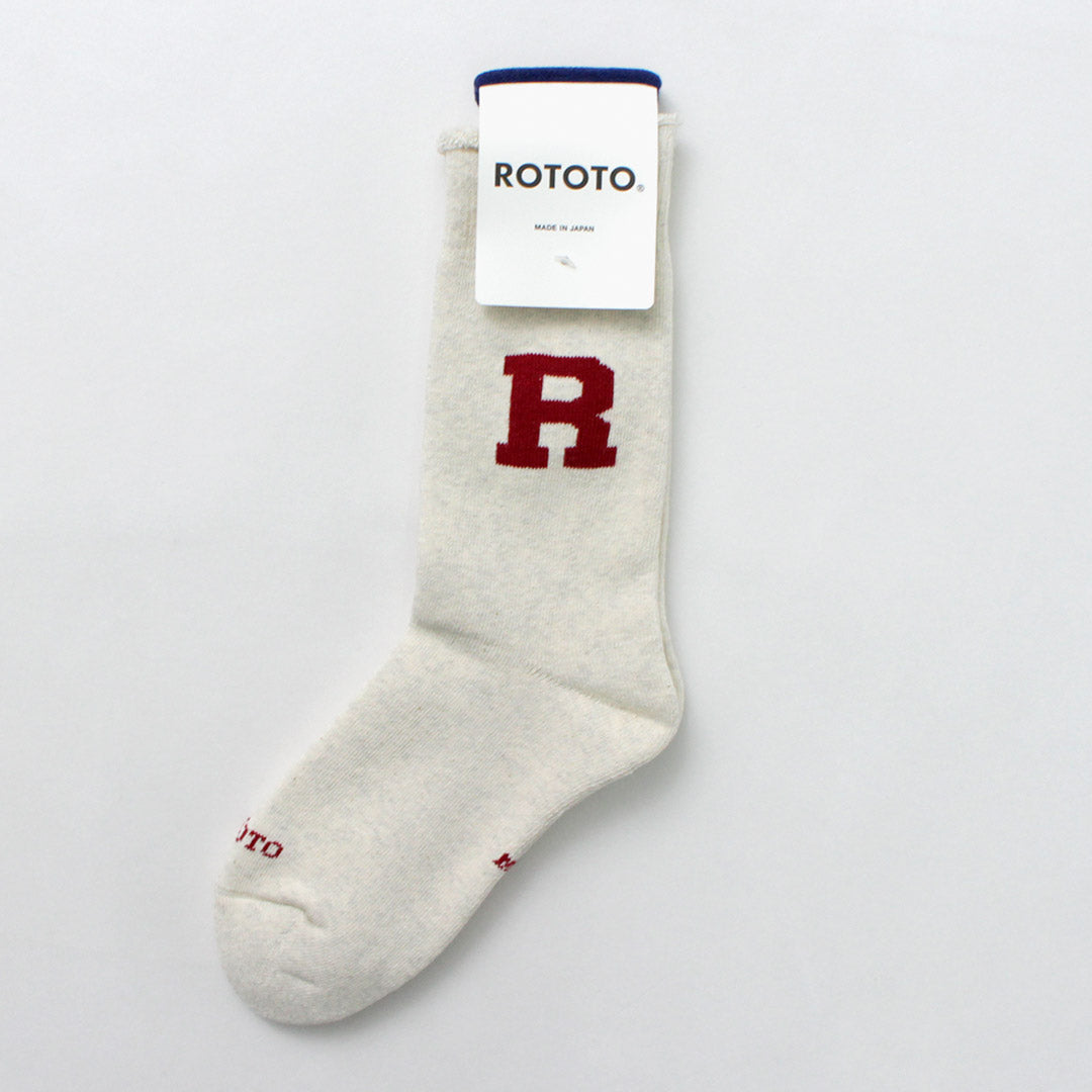 ROTOTO(ロトト)ラフィー スウェット ソックス Rロゴ