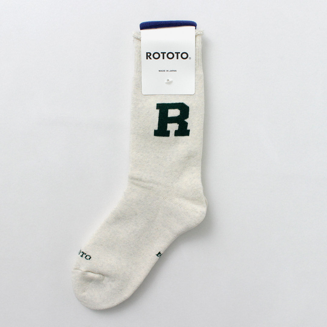 ROTOTO(ロトト)ラフィー スウェット ソックス Rロゴ