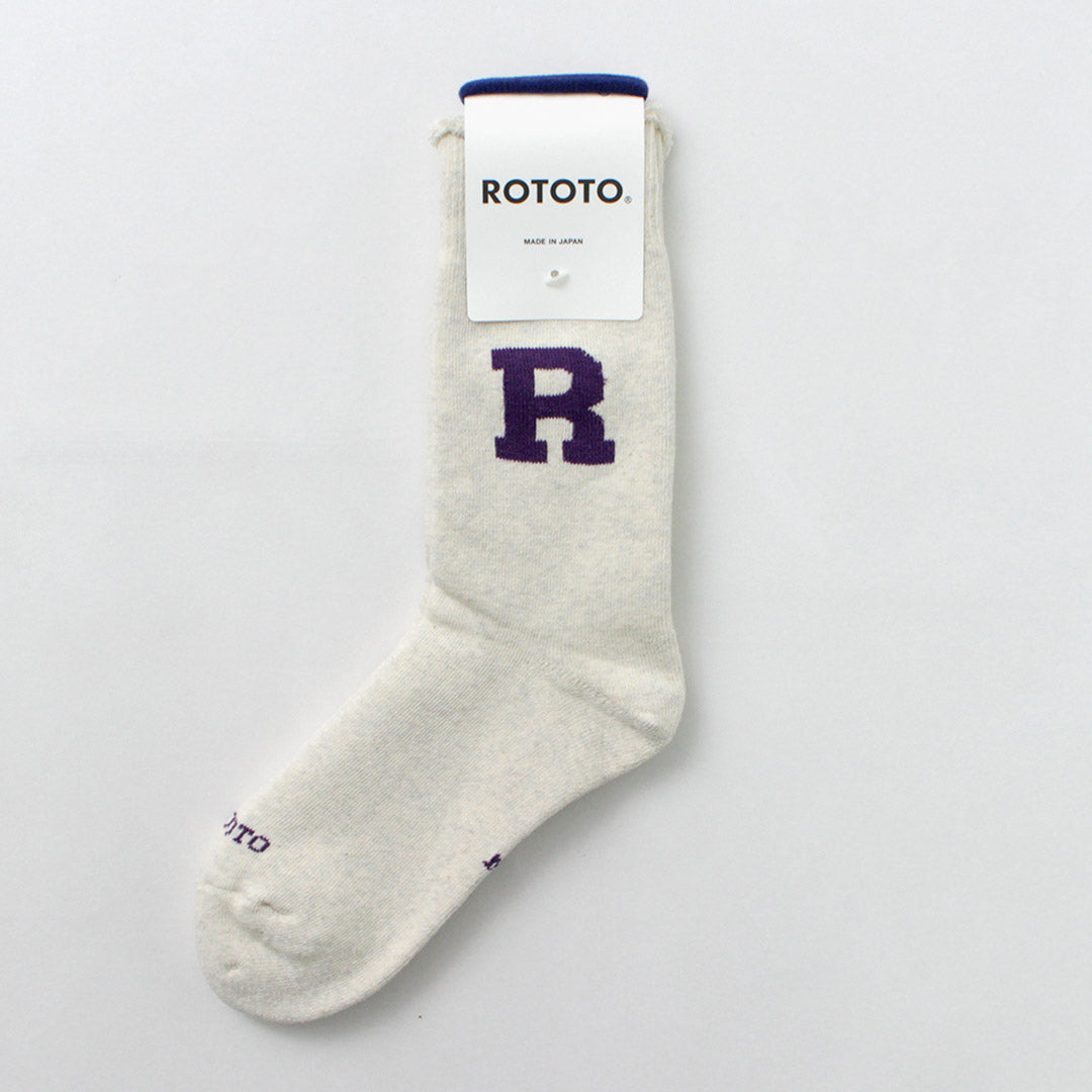 ROTOTO(ロトト)ラフィー スウェット ソックス Rロゴ