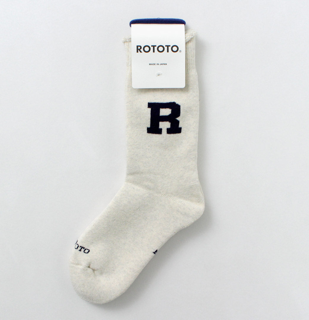 ROTOTO(ロトト)ラフィー スウェット ソックス Rロゴ
