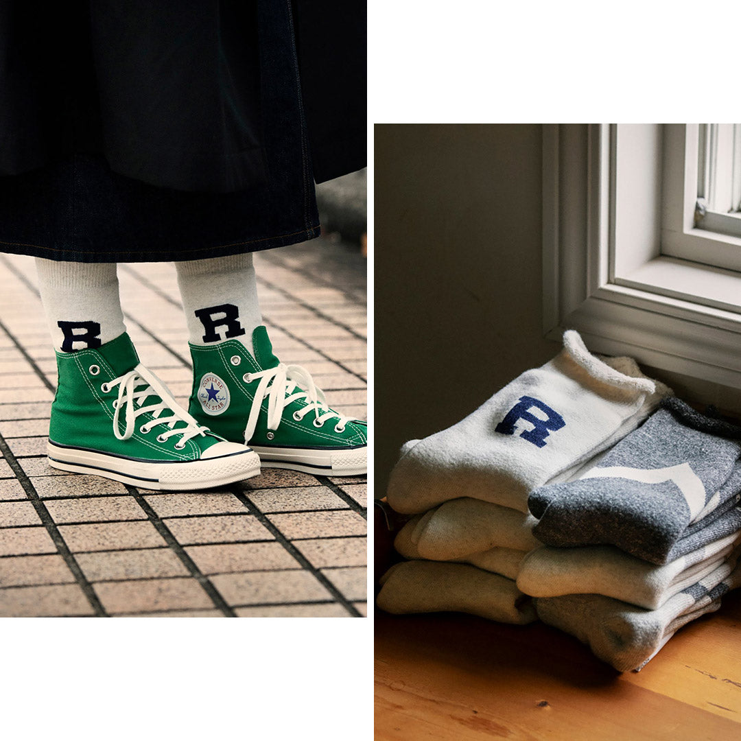 ROTOTO(ロトト)ラフィー スウェット ソックス Rロゴ