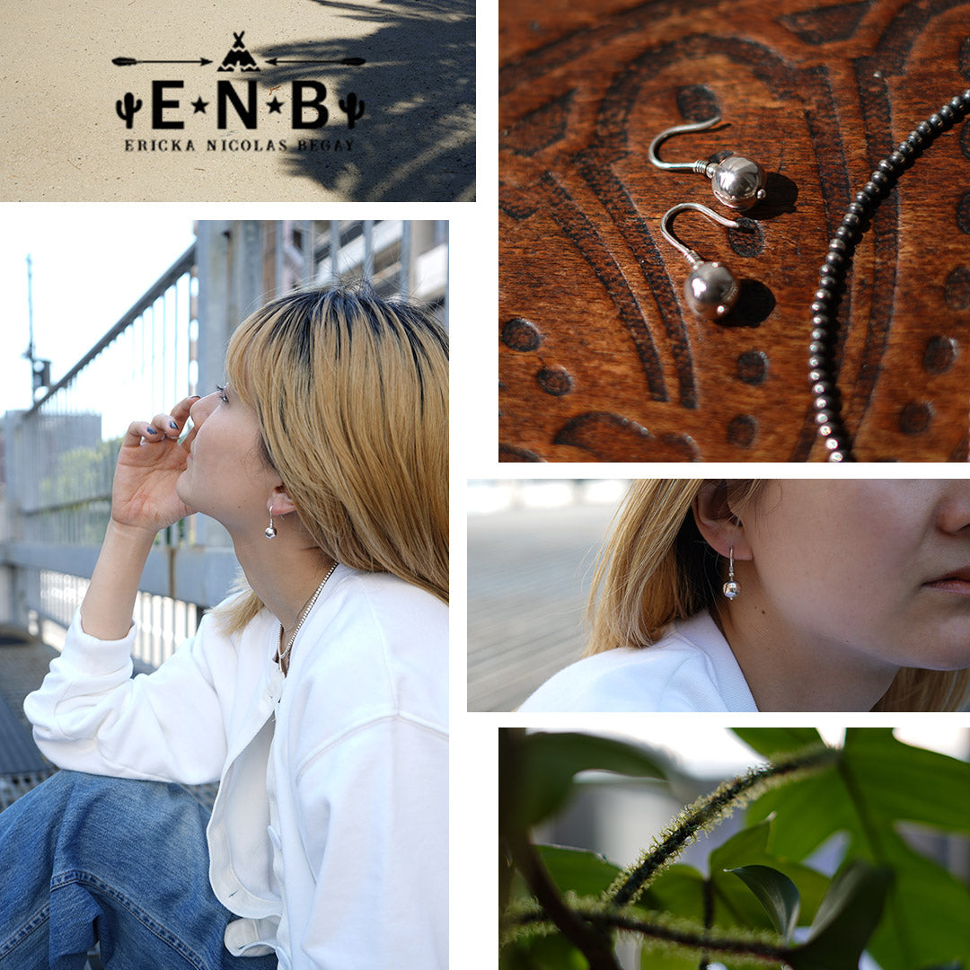 ERICKA NICOLAS BEGAY(エリッカ ニコラス ビゲイ) ナバホパール フック ピアス