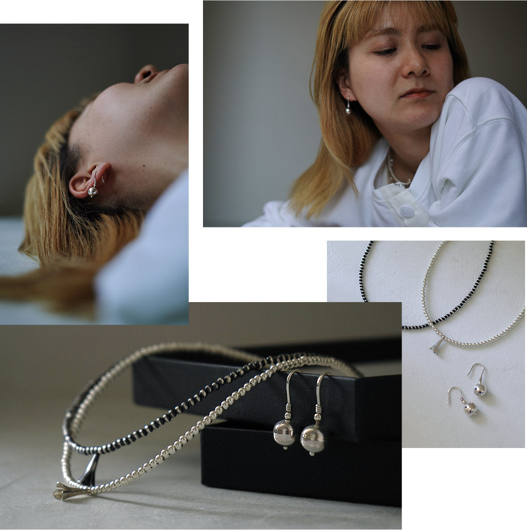 ERICKA NICOLAS BEGAY(エリッカ ニコラス ビゲイ) ナバホパール フック ピアス