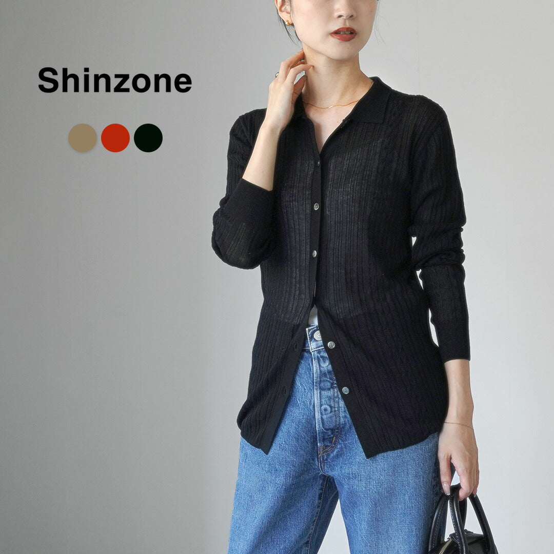 【20%OFF】SHINZONE(シンゾーン)シアー ニット カーディガン 24AMSNI08