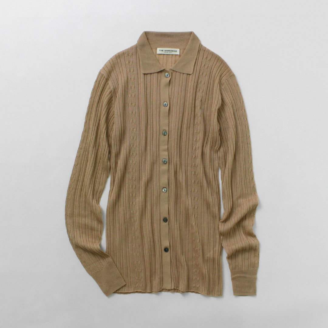 【20%OFF】SHINZONE(シンゾーン)シアー ニット カーディガン 24AMSNI08