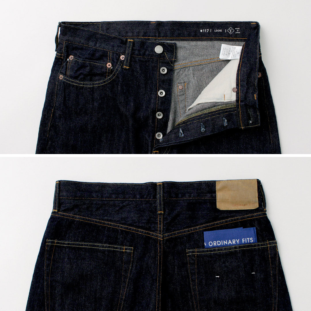 ORDINARY FITS(オーディナリーフィッツ) ルーズデニム ワンウォッシュ / セルビッジデニム テーパード インディゴ 日本製 メンズ TYPE LOOSE ONE WASH