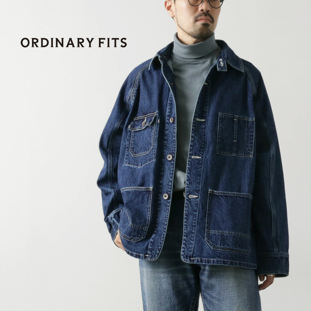 ORDINARY FITS(オーディナリーフィッツ) デニム カバーオールジャケット ユーズド