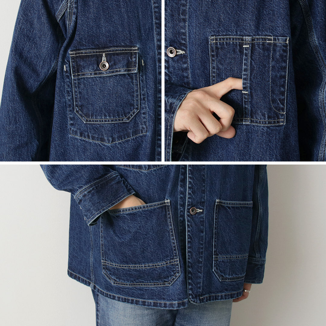 ORDINARY FITS(オーディナリーフィッツ) デニム カバーオールジャケット ユーズド