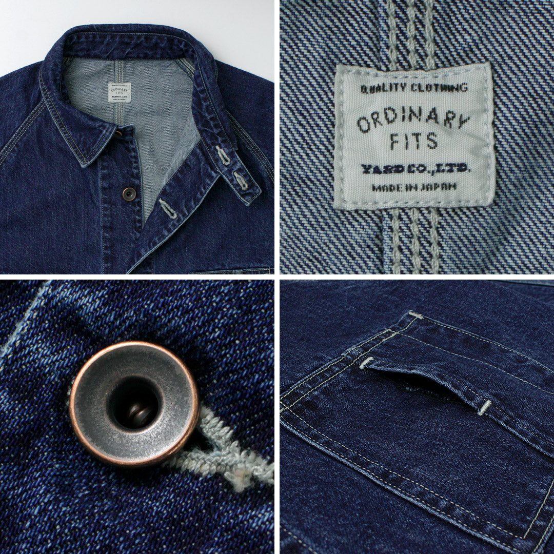ORDINARY FITS(オーディナリーフィッツ) デニム カバーオールジャケット ユーズド