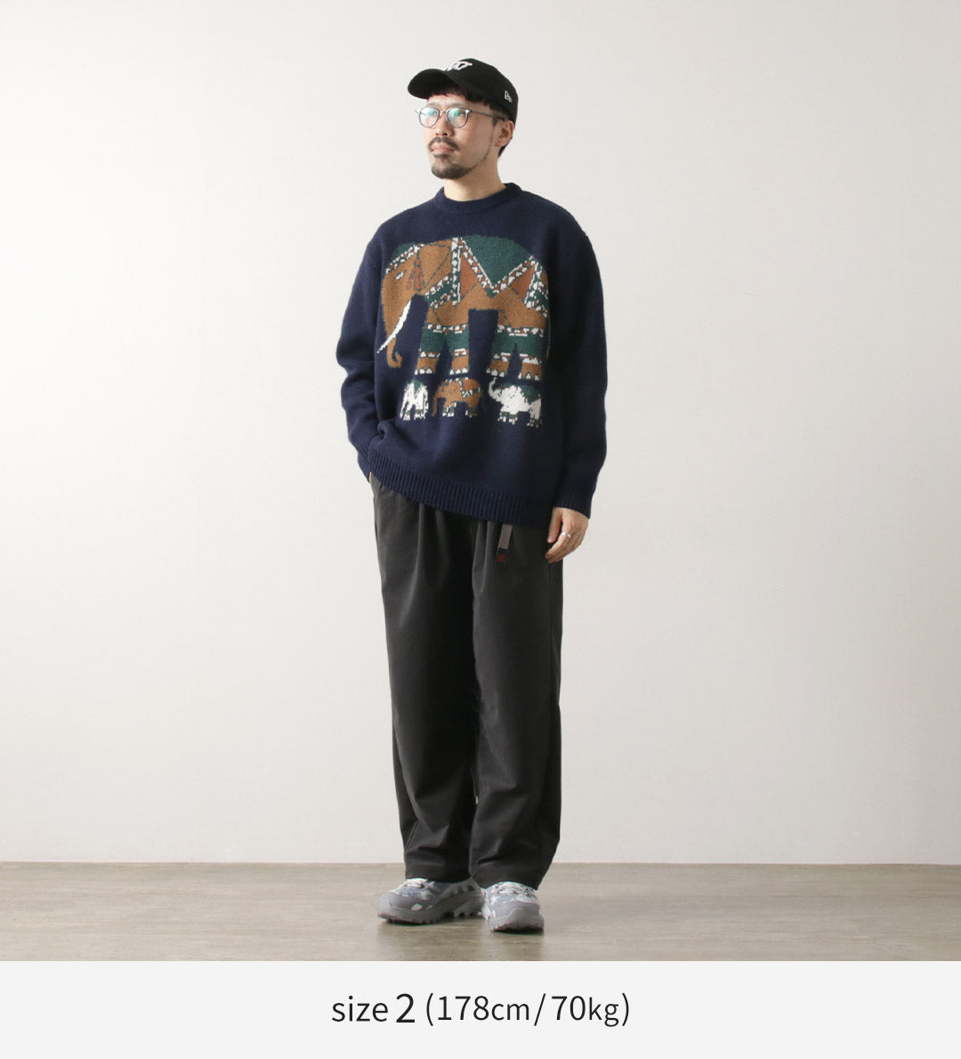 WHITE MOUNTAINEERING(ホワイトマウンテニアリング) エレファント クルーネック プルオーバーニット