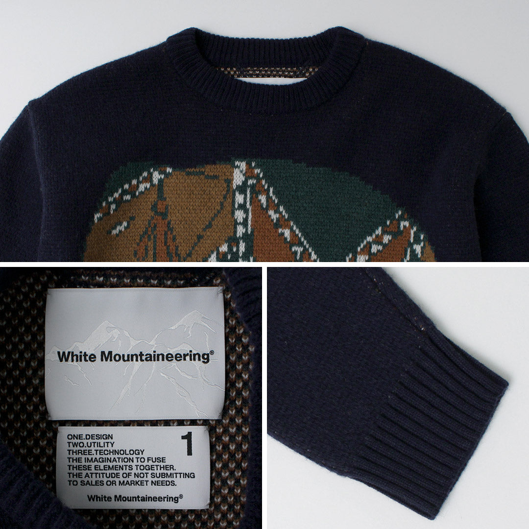 WHITE MOUNTAINEERING(ホワイトマウンテニアリング) エレファント クルーネック プルオーバーニット