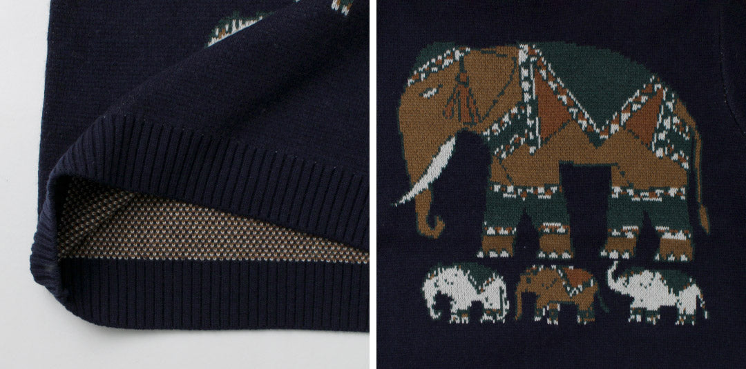 WHITE MOUNTAINEERING(ホワイトマウンテニアリング) エレファント クルーネック プルオーバーニット