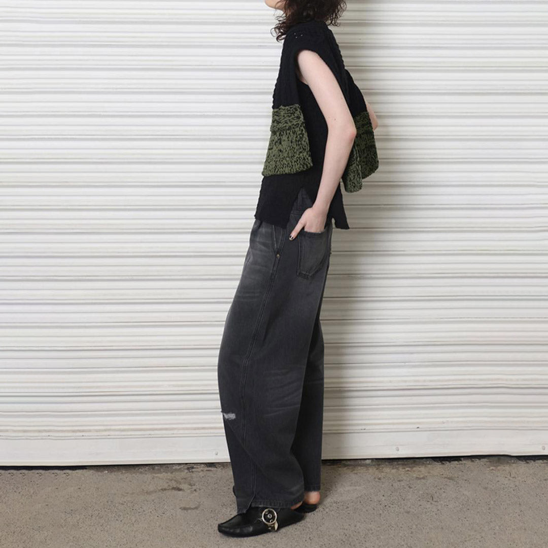 YENN(イェン) カーブシームデニム パンツ グレー