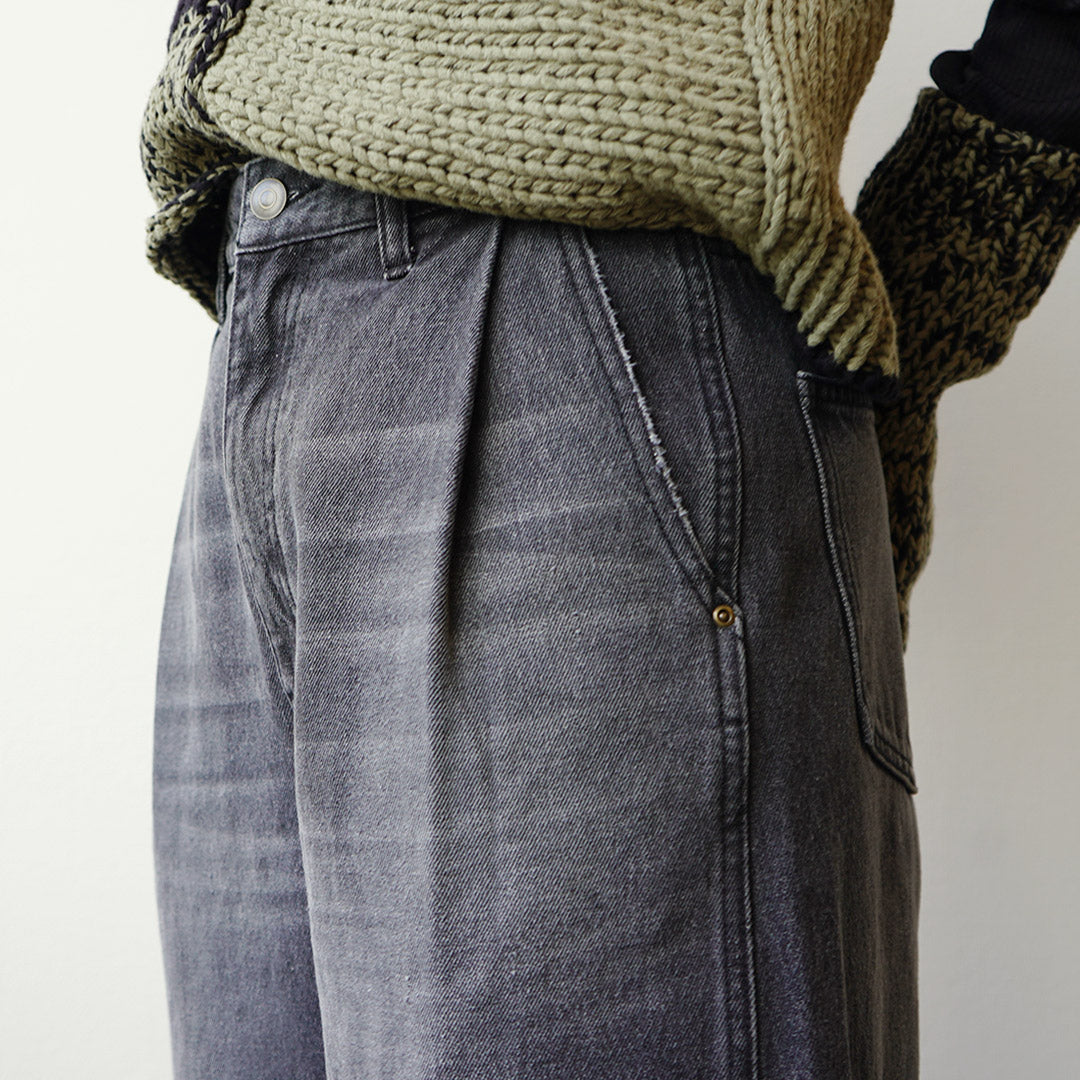 YENN(イェン) カーブシームデニム パンツ グレー