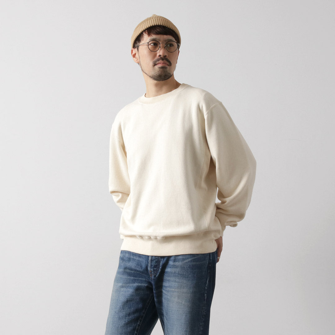 UNDYED(アンダイド) 裏毛 クルーネック スウェット カラード オーガニックコットン