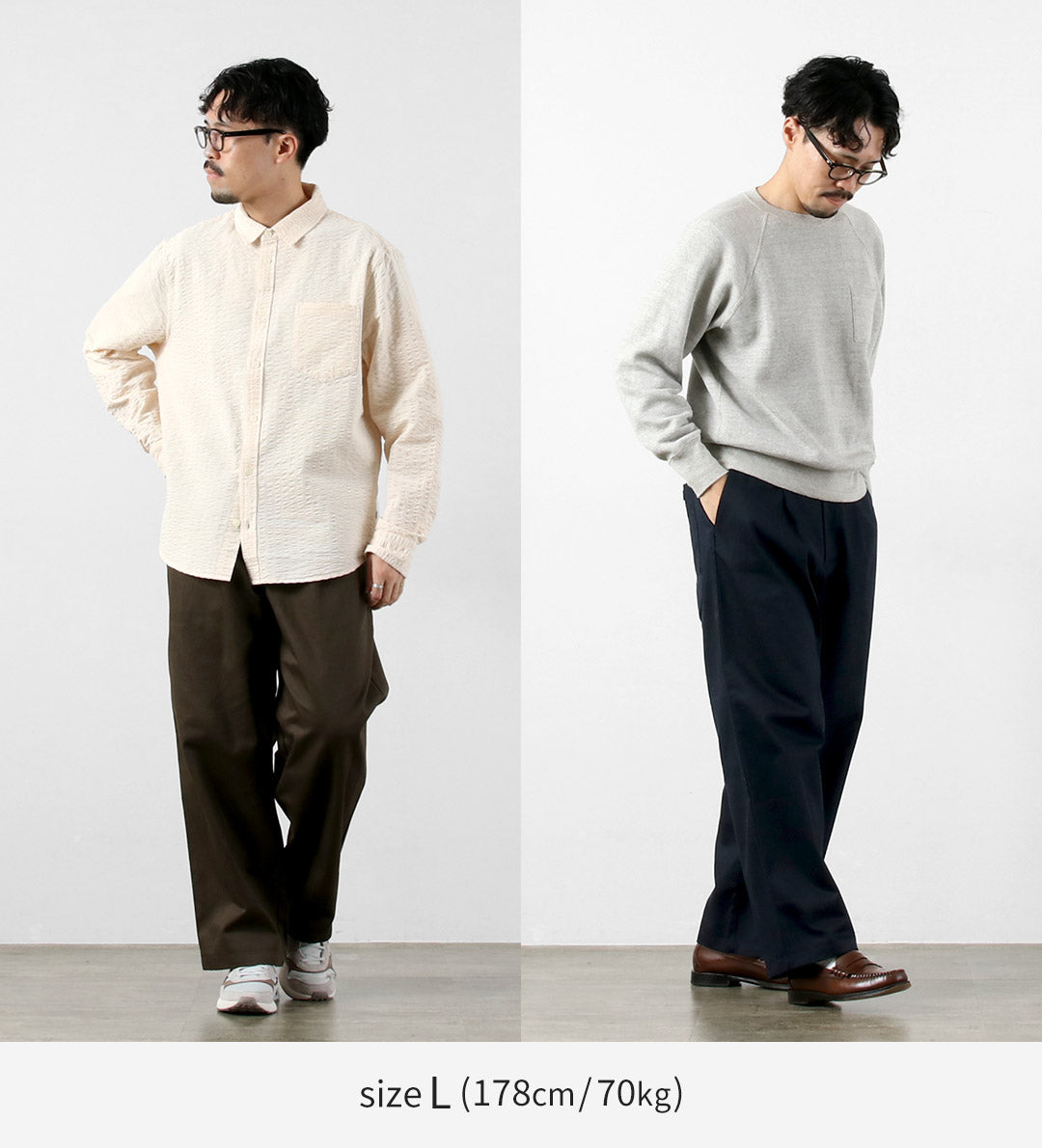 RE MADE IN TOKYO JAPAN(アールイー) コットンハードカルゼ タックワイドパンツ