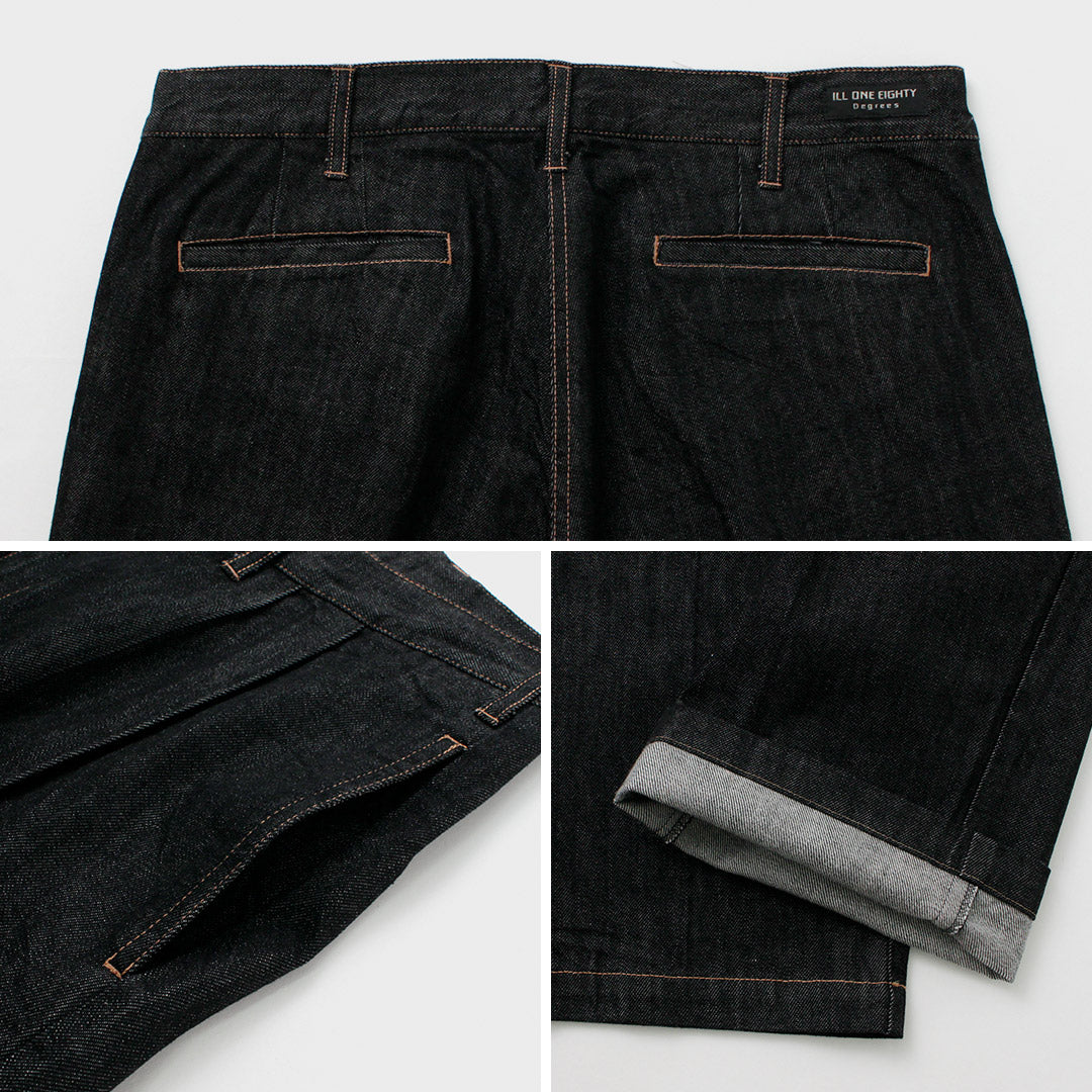 【30%OFF】ILL ONE EIGHTY(イルワンエイティー) デニム 2タックパンツ