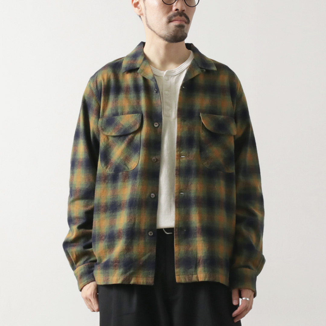 FOB FACTORY(FOBファクトリー) F3505 ネルオープンカラーシャツ