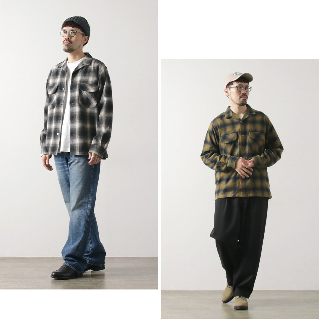 FOB FACTORY(FOBファクトリー) F3505 ネルオープンカラーシャツ