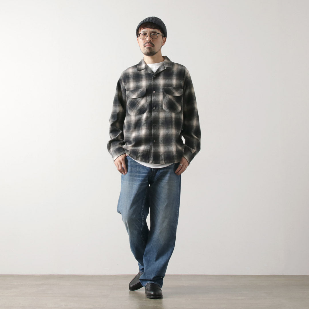 FOB FACTORY(FOBファクトリー) F3505 ネルオープンカラーシャツ